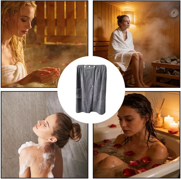 Håndklædebadekåbe - Blød og bærbar spa-badekåbe