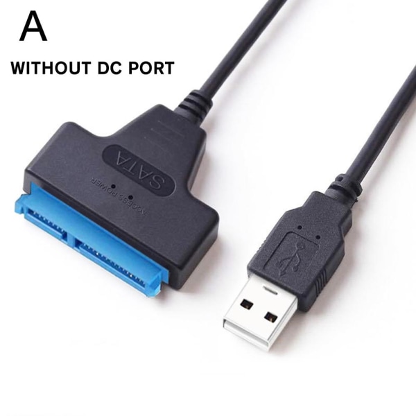 1x USB 2.0 till SATA 22-stifts 2,5-tums hårddisk SSD-adapter C usb2.0A without DC port 