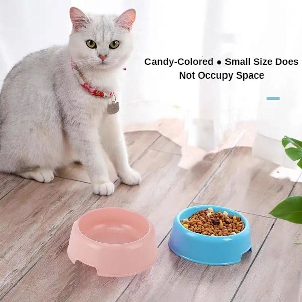 Skål för husdjur, hund och katt, resefotspår, matningsfoder, vatten, plast blue one-size