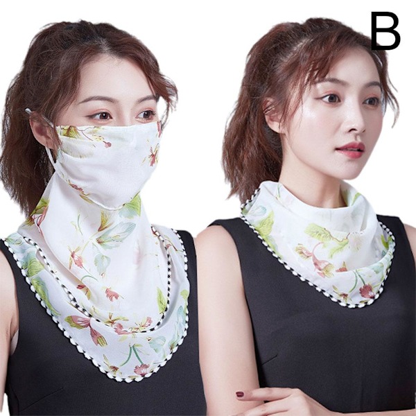 Utomhus Vandring Chiffong Bekväm Sjal Slöja Ansikte Nackskydd L7U9  white onesize