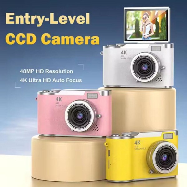 4K Digitalkamera för Fotografering Autofokus, Portabel Retro Kamera Purple 1 set