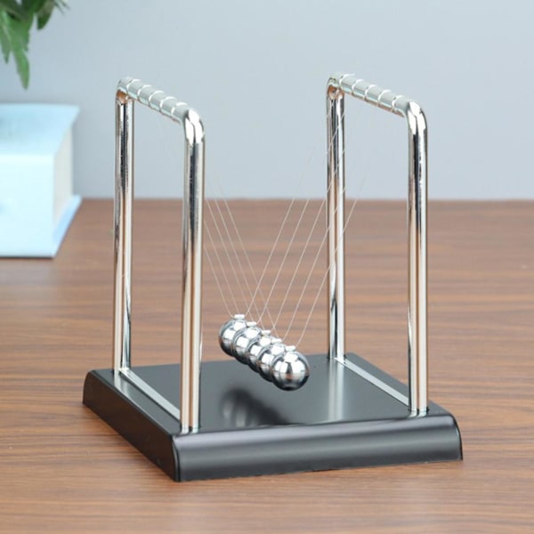 Newtons vagga balansbollar, Newtonpendel med 5 bollar, Fysik 14cm 1pcs