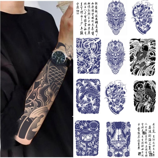Vattentät Fruktjuice Herb Tattoo-dekal Avtagbar Kropp Kreativ style 7 1pcs