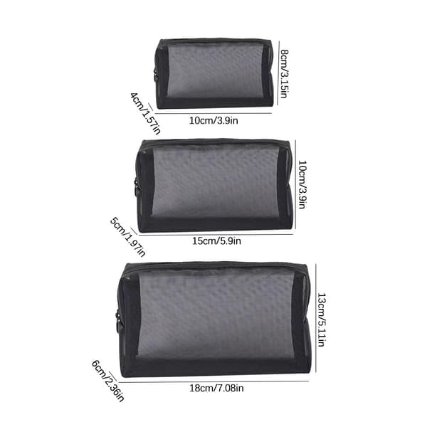 Mesh Kosmetiktasker Bærbar Makeuptaske Mini Makeup Makeuptaske L0i8 Black BM