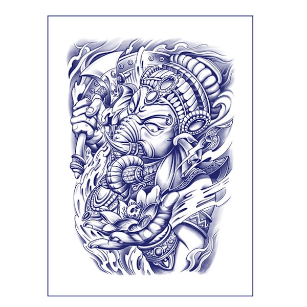 Heltäckande Vattentät Tatuering som Håller i 1-2 Veckor 001 34*48CM