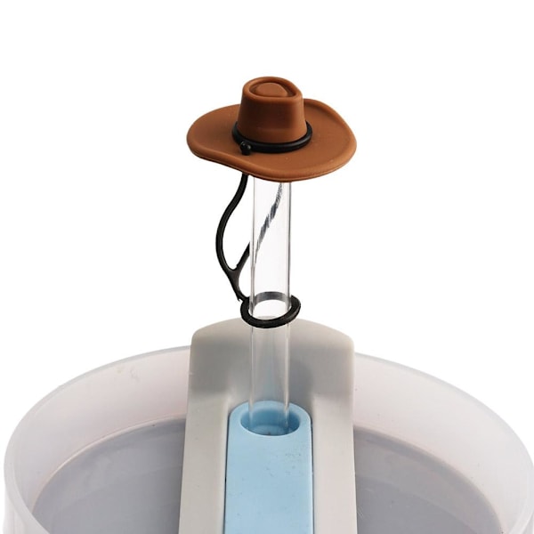 Sugrörsskydd, Silikonsugrörstopp, Silikon Cowboyhatt Sugrör brown one-size