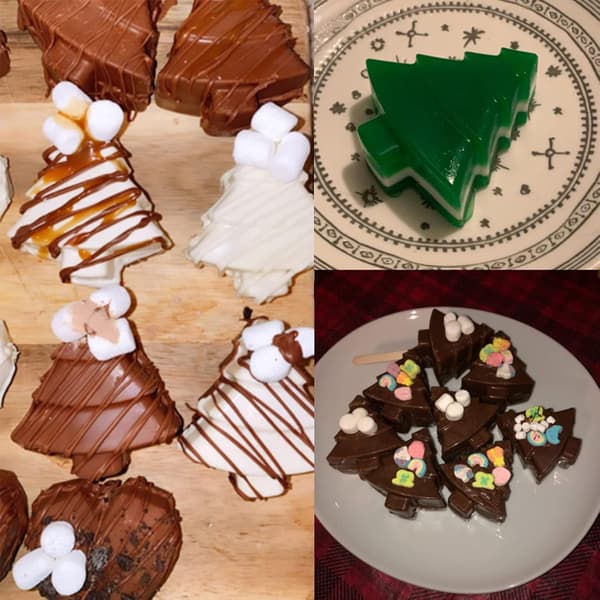 PCS 6-hulrums juletræs silikoneform kagebageform chokolade slik håndlavet sæbe isterning kiksforme non-stick julebageplader pande