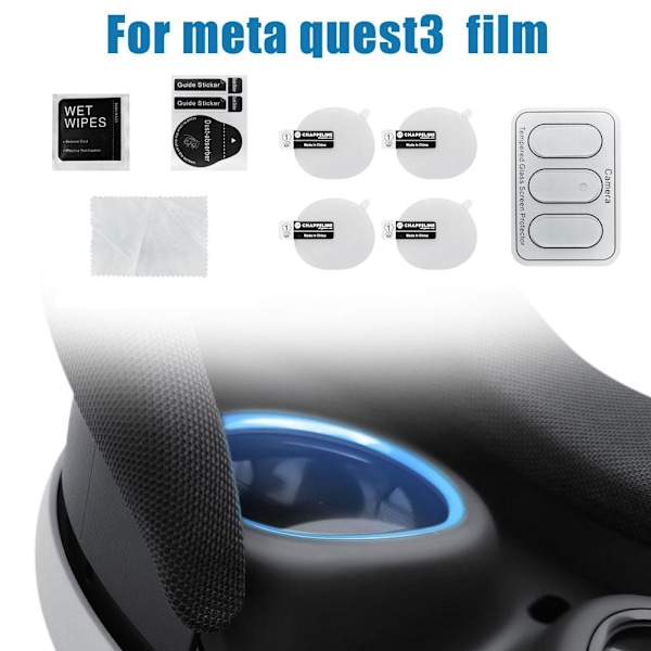 För Meta Quest3 VR Headset VR Värd HD Härdat Glas Film Linsskydd