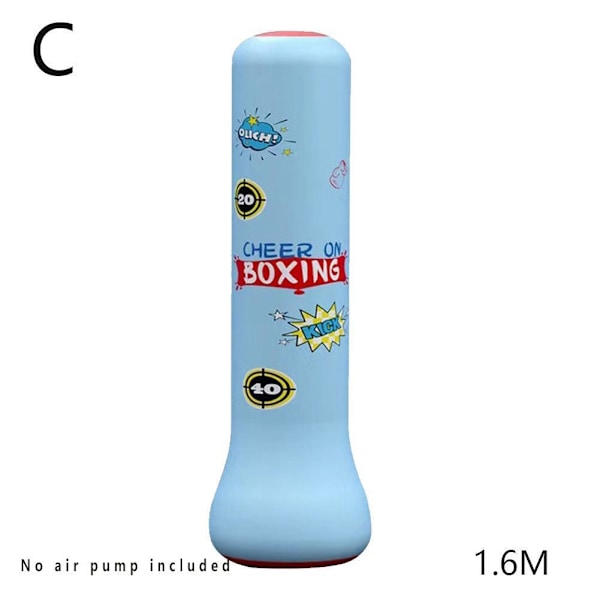 1.2/1.6m Uppblåsbar Boxningssäck Tumbler Ståendes Boxningssäck Vuxen Ch Black 1.2m 1pc (Suitable for Child)