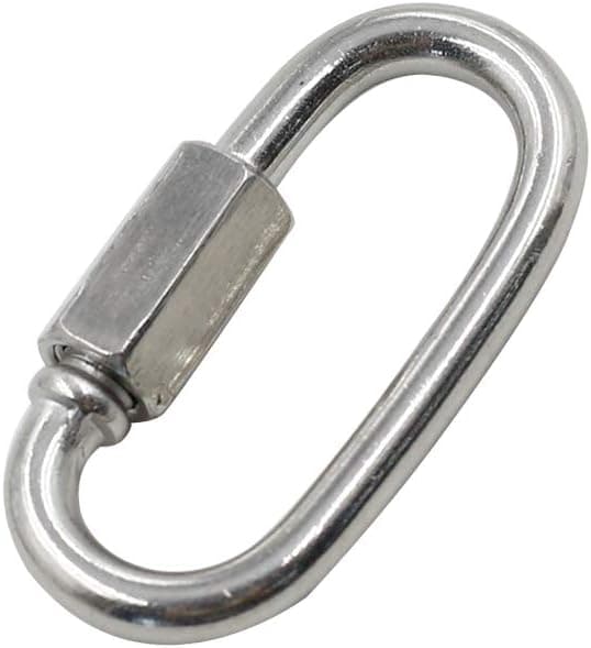 24 stk. Quick Links D-formet låsekarabinhage i rustfrit stål