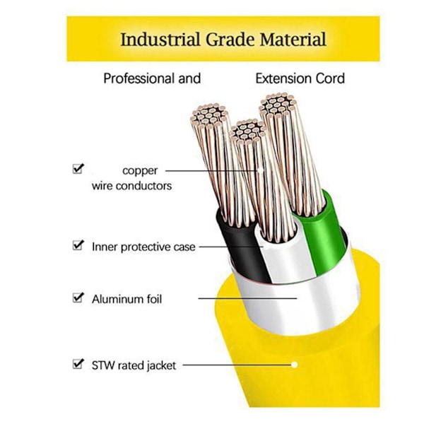3-polig hane till hane förlängningssladd, generatoradapterkabel för