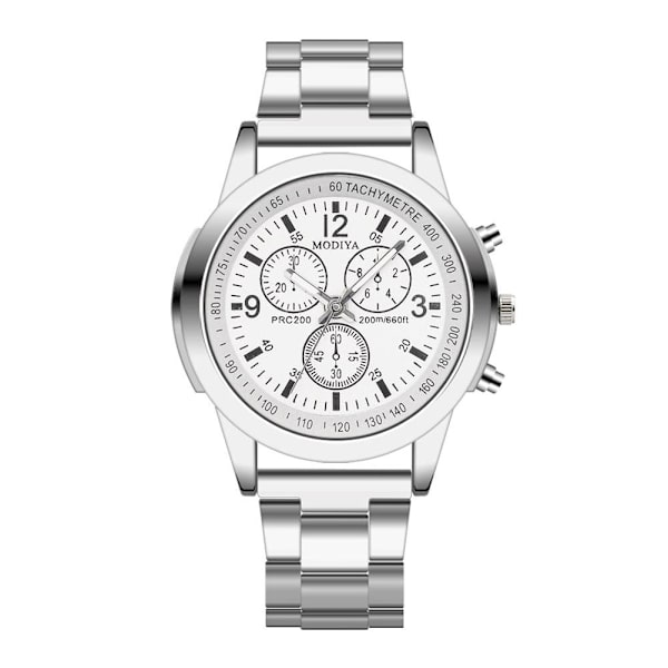 Mode Quartz Klocka Stålarmband Herrklocka Presentklocka T1E3 White One size