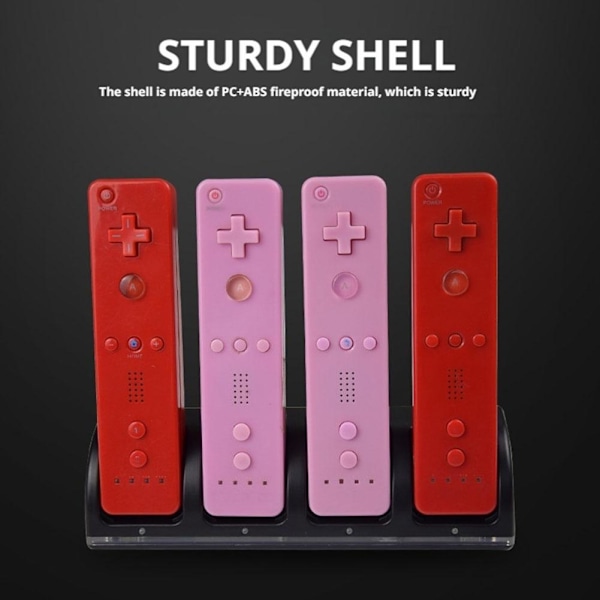 4-i-1 Laddningsstation för Wii & Wii U Fjärrkontroll, Laddare black 1pcs
