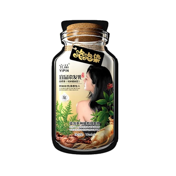 Bubbelhårfärg Växtbaserad Täcker Vitt Hår Skonsam Färgning Hårfärg black 20ml