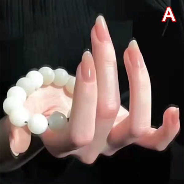Falska naglar set med lim långa naglar franska nagelvård nagel skönhet style 1 1set