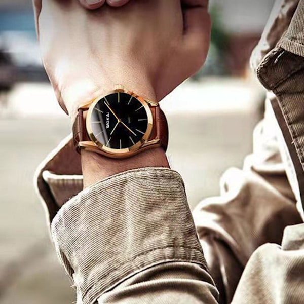 Sport Quartz Klockor Lämpliga För Män Wokai Herr Quartz Klockor Affärs- Och Lyxstil A8A4 Black One size