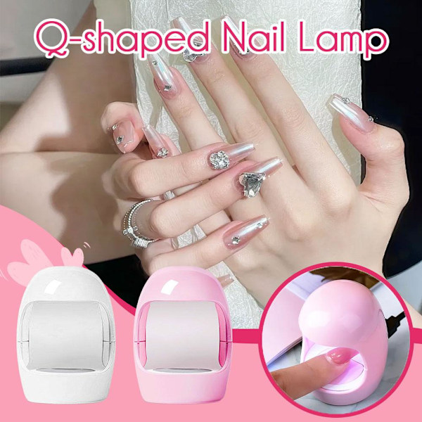 Bärbar Nageltorklampa UV LED Nagelljus för Härdning av Gellack pink 1pcs