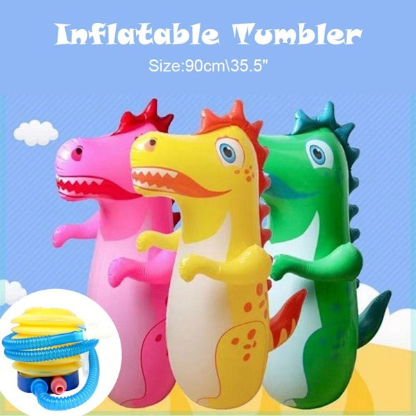 3D Uppblåsbar Tumlare Leksaker Dinosaurie Slå Boxning Cartoon Sand pink dinosaur 90cm
