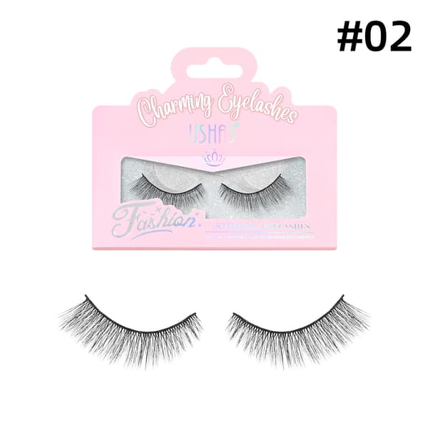 3D Ögonmakeup Tjocka och Böjda Lösögonfransar Set