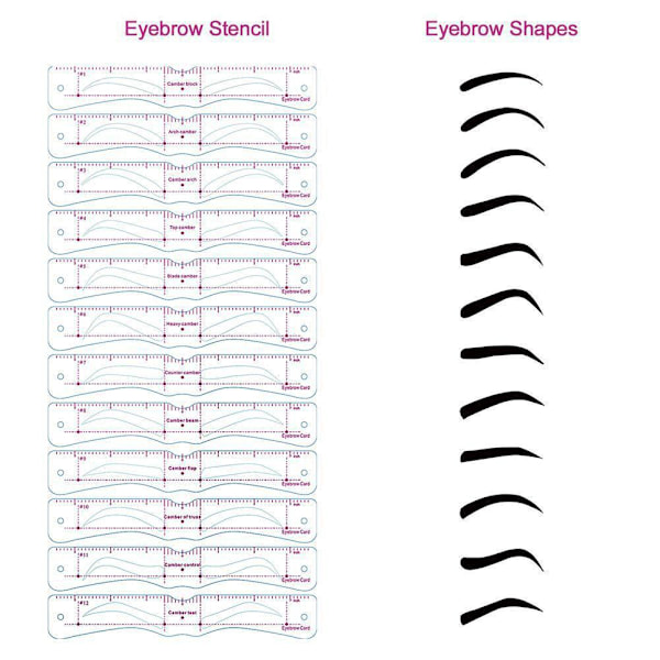 12 Style Fixerbar Ögonbrynsstencil Ett Steg Ögonbrynsstämpel Professionell Ögonbryn Ögonbrynsset Kortkit M9 Eyebrow card+rope+tool One size