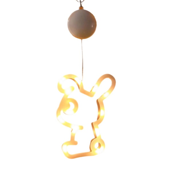 1 st Påskfönsterlampor Hängande Kanin Inomhus LED Sugkopp H egg Warm light