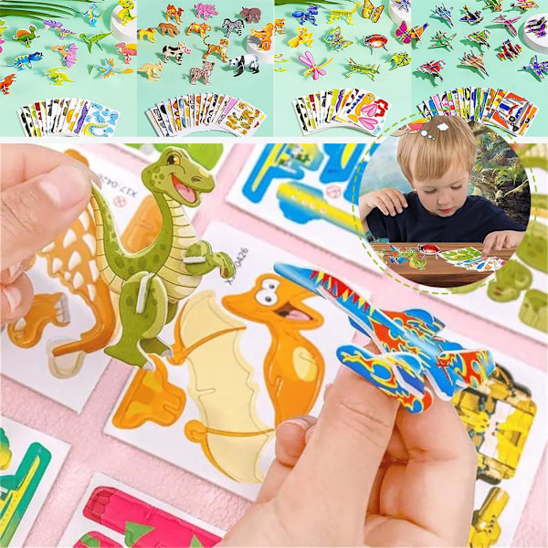 10/25x Utbildande 3D-tecknad pussel - 2024 Nya 3D-pussel för K dinosaurs 10pcs