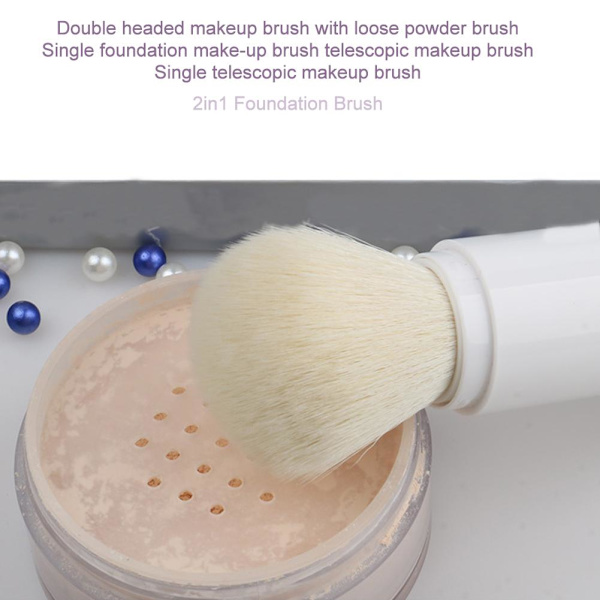Foundation Brush Dubbelhuvud Multifunktionell Smink Återdragbar Varm Borste S1N0