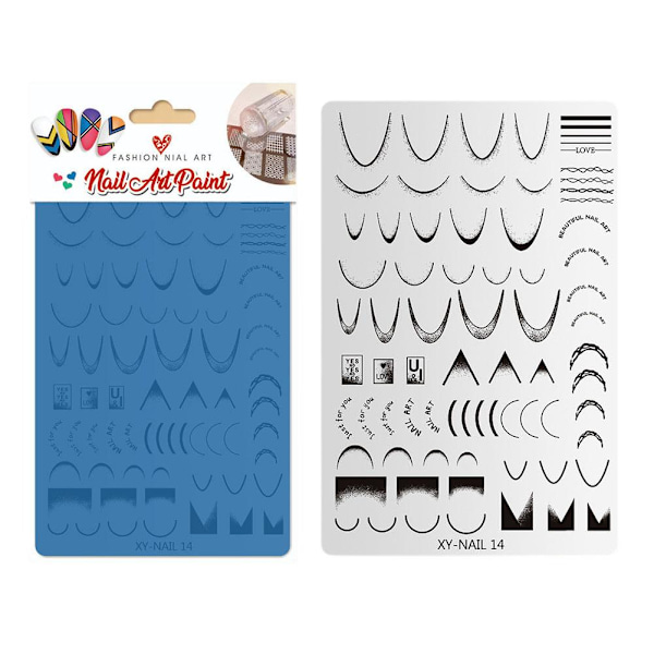 Nagelstämpling Tryckt Stålplatta Självhäftande Nagelsticker Sim NAIL 07 1pcs