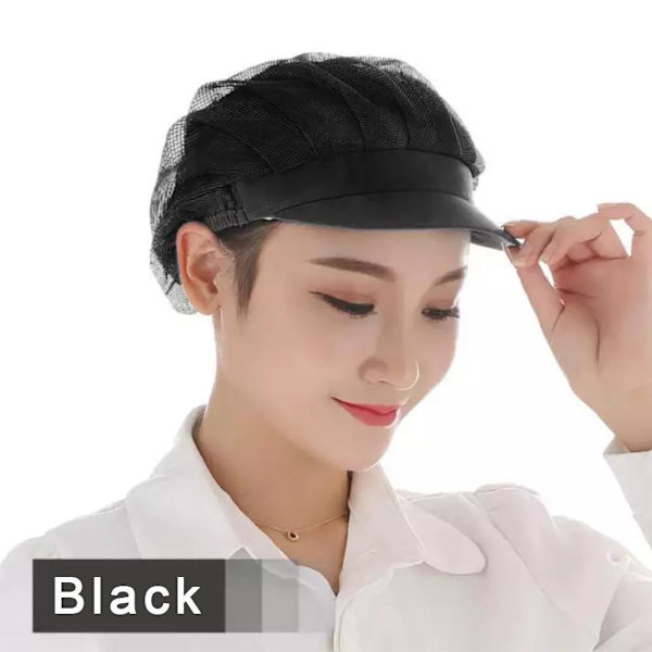 【I LAGER】Kock Servitör Mesh/Bomull Hatt Keps Restaurang Nät Verkstad Kök Black hat 55cm-62cm