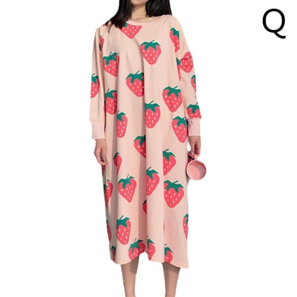 Kortärmad Dam Pyjamas Nattlinne Dam Sommar Set Hemmakläder O7m2 strawberry XL