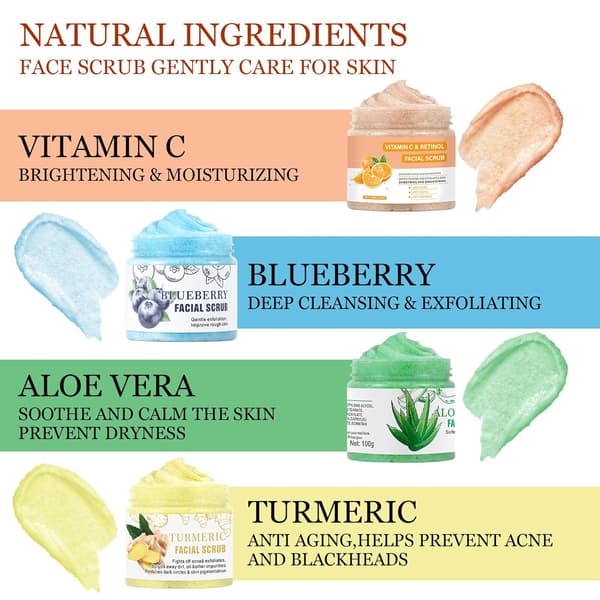 Aloe Vera Ansigtspeeling og Rens - Eksfolierende Ansigtsvask til Hudorme og Akne