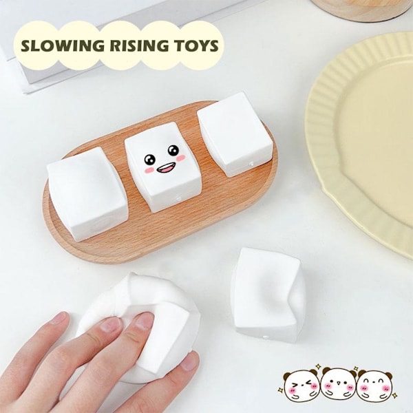Tofu Kawaii Långsamt Stigande Simulering Långsam Återhämtning Kläm R0R4 C3F2 Leksak V0X5 M8R3