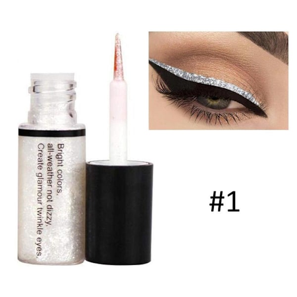 Eye Shiny Kosmetiska Liners Silver Pigment Guld Ros Flytande Färg 01# one-size