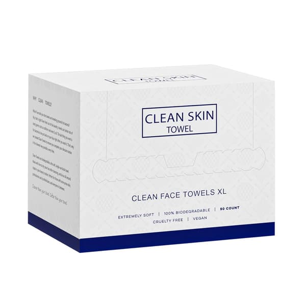 Clean Skin Ansigtsklude XL, Engangs Ansigtsklude (50 stk.) Plantebaserede Renseklude til hudpleje, Fjernelse af Makeup, Parfumefri Ansigtsklude