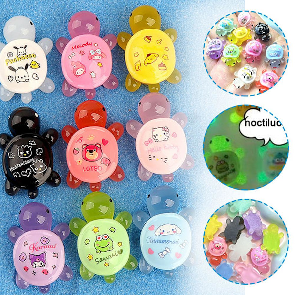 Cartoon Glow-in-the-dark Liten Sköldpadda Blind Box Söt Resin Micr Pink 1pcs