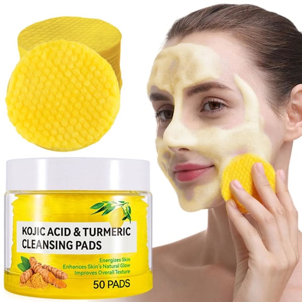 Gurkmeja Rengöringspads Rengöring Och Hudvårdssvamp Exfolierande Ansiktspad P5