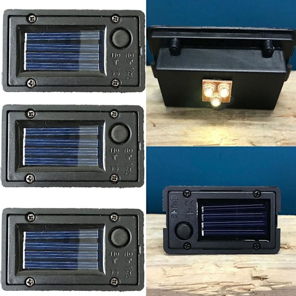 1/2X Rektangulär Ersättning Trädgård Solcell LED Ljus Batteri 2023 Box UK ST blackA One-size 2pcs