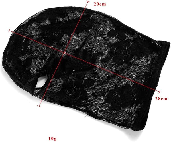 Svart blondeblomsterslør for kvinner, hodeplagg for rollespill, fest- og ravemasker