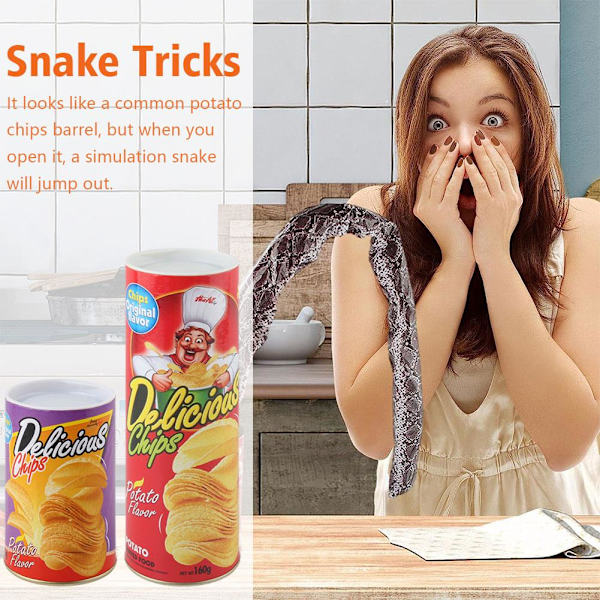 Listig Trick Potatischipsburk Nyhet Skämt Spratt Hoppande Orm Knepig large one-size
