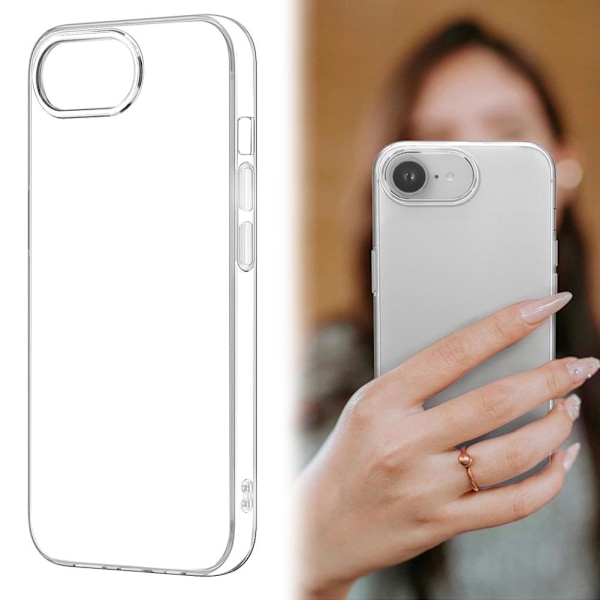 Stöttåligt transparent TPU-skal för iPhone 16e