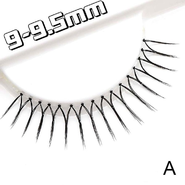 U-formade lösögonfransförlängningar Naturliga tunna återanvändbara N5F2 9-9.5mm 5 pairs