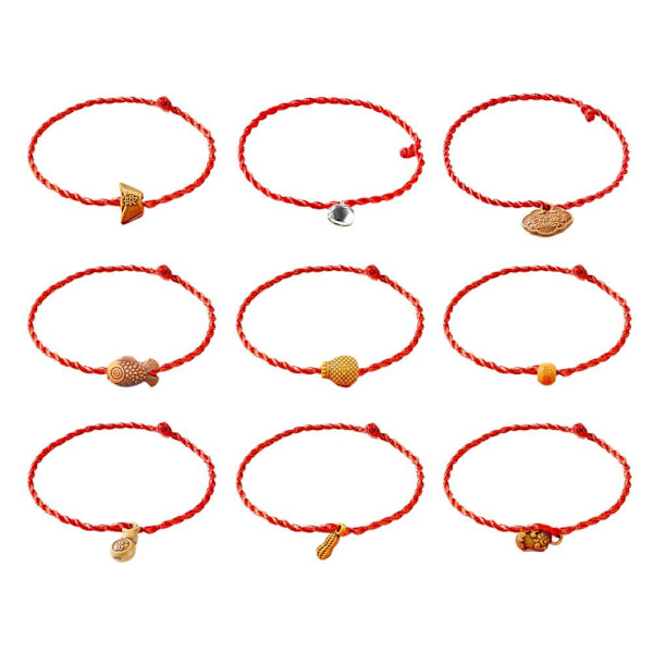 Nyårsgåva Lyckohänder Armband Rött Rep Liten Gåva Armband C One size