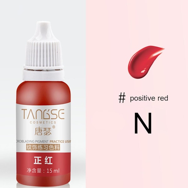 Pigment Makeup Ögonbryn Tattoo Läppar Ögonlinje Bläck Semi Permanent 1 positive red 15ml