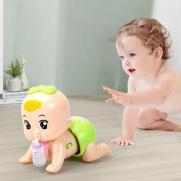 Babyleksaker Krypande Dockor Guida Bebisar Lära Sig Gå Krypa Tidigt Små Dockor Krypande Pussel O2K5 green one-size