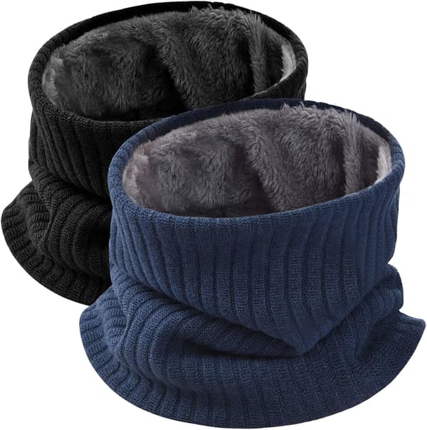 Vinterhalsvarmer - Myk fleece halsvarmer løpeskjerf (svart, grå,