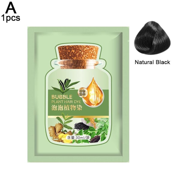 30 ml Naturlig Växtbaserad Hårfärg, Rent Växtbaserat Extrakt För Grått Hår❀. Bubbla Y9T4 Black 30ml