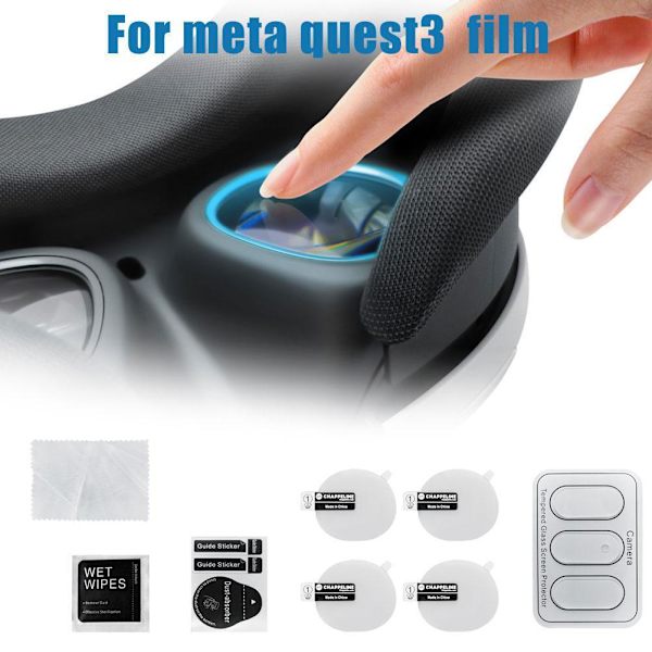 För Meta Quest3 VR Headset VR Värd HD Härdat Glas Film Linsskydd