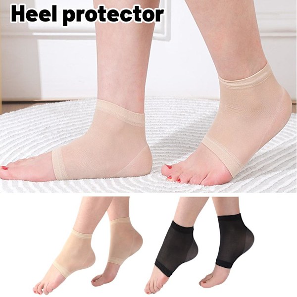 Silikonsockor Hälskydd Ärm Hälsporre Kuddar Lindring Planta Black 1pair