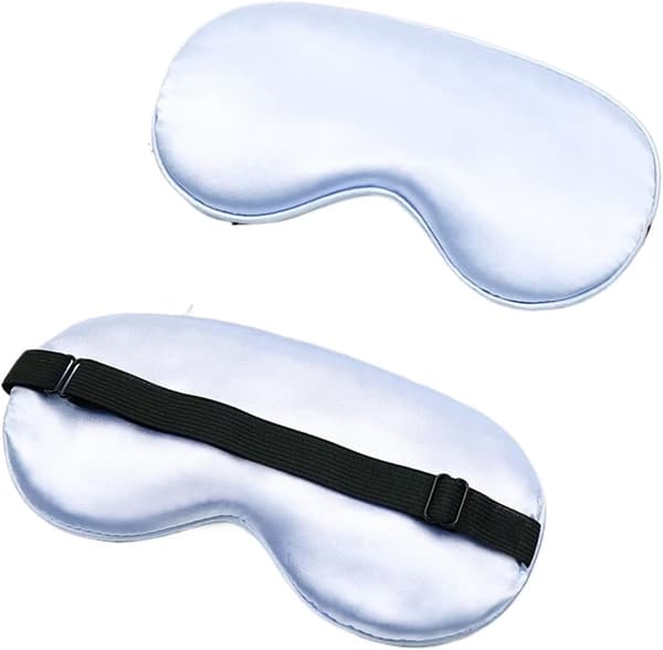 Sovmask, ögonbindel, ögonbindel i siden, sovmask i siden, vadderad ögonlapp för sömn (lila)