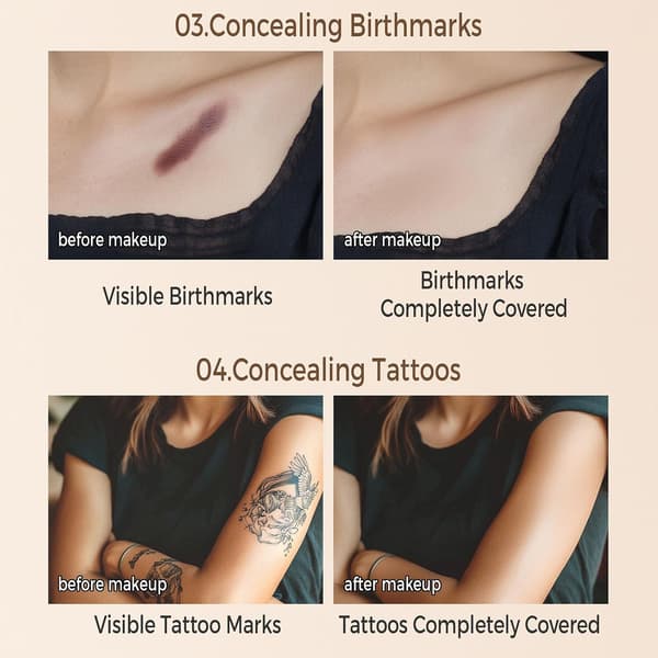 Concealer Fuld Dækning Langtidsholdbar Dækstift Makeup Under Øjenbryner Farvekorrigerende Concealer til Mørke Rande (03)